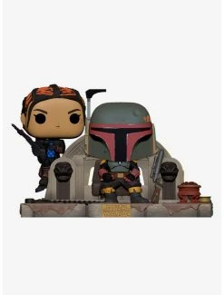 Boxlunch Funko Pop! Television Moments Star Wars The Mandalorian Boba Fett And Fennec On Throne Vinyl Figure