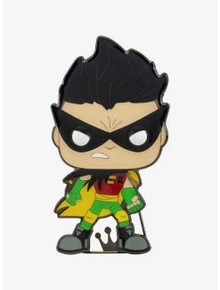 Boxlunch Funko Pop! Pin Teen Titans Go! Robin (The Night Begins To Shine) Large Enamel Pin