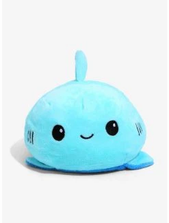 Boxlunch TeeTurtle Happy + Angry Reversible Mood 5 Inch Shark Plush