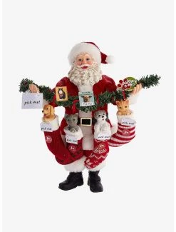 Boxlunch Kurt Adler Fabriche Santa Adopt A Pet In Stockings Figure