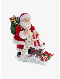 Boxlunch Kurt Adler Fabriche Santa Next To Lit Chimney