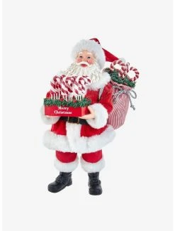 Boxlunch Kurt Adler Fabriche Santa With Candy Cane Tray Figure