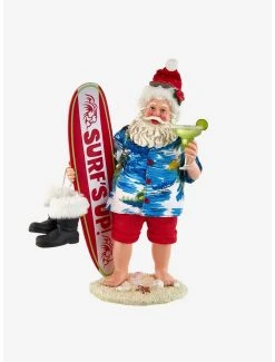 Boxlunch Kurt Adler Fabriche Santa With Surfboard And Drink Figure