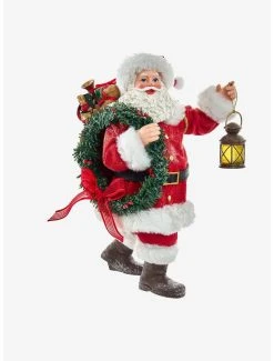 Boxlunch Kurt Adler Fabriche Santa With Wreath And Lantern Figure