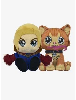 Boxlunch Marvel Captain Marvel & Goose Kuricha Sitting Plush Bundle