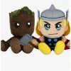 Boxlunch Marvel Guardians Of The Galaxy Groot & Thor Bleacher Creatures Plush Bundle