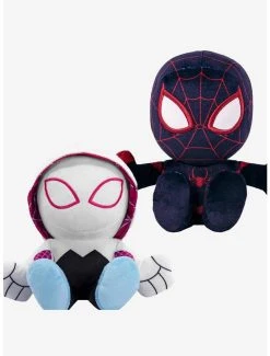 Boxlunch Marvel Spider-Man Miles Morales & Ghost Spider (Spider-Gwen) Bleacher Creatures Plush Bundle