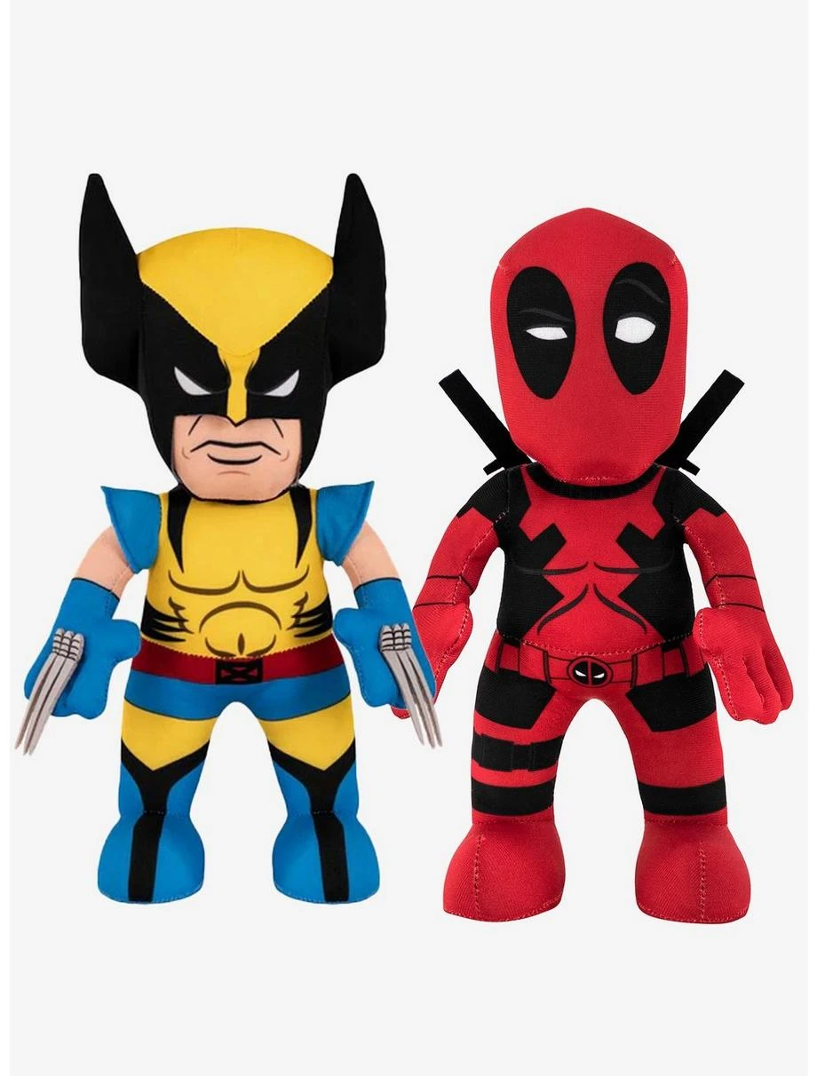 Boxlunch Marvel Wolverine & Deadpool Bleacher Creatures Plush Bundle